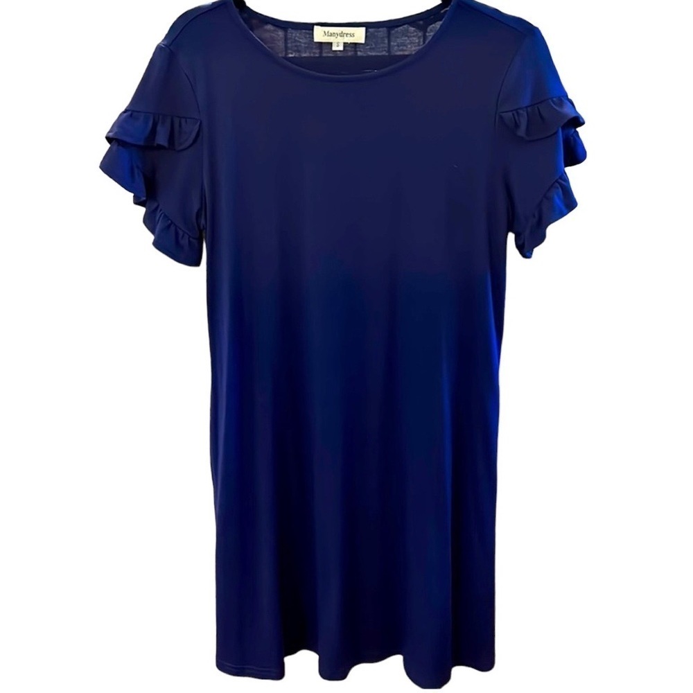 Many Shirt Spring Summer dress Navy Blue Size Small w/ pockets